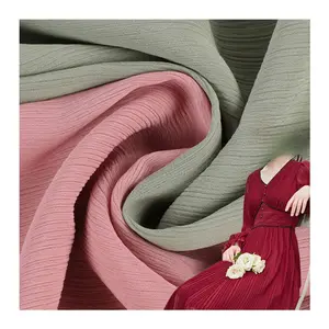 Premium Quality Woven 100D Polyester Yoryu Chiffon Crinkle Wrinkle Crepe Chiffon Fabric