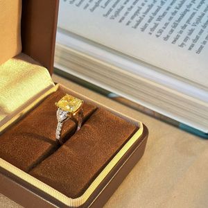 IGI 9k 18k Lab Grown Diamond Luxury 4ct <strong>Cushion</strong> Cut Women's <strong>Wedding</strong> Engagement Yellow Filled Diamond <strong>Ring</strong> 6g Gold Hot-selling - Product Image 4
