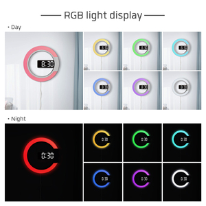 2024 12 Inch Đồng Hồ Treo Tường 3D Trang Chủ Trang Trí RGB Màu Sắc Thay Đổi Đèn Ngủ Đồng Hồ Báo Thức Cho Kho Văn Phòng Phòng Khách et973 - Product Image 4