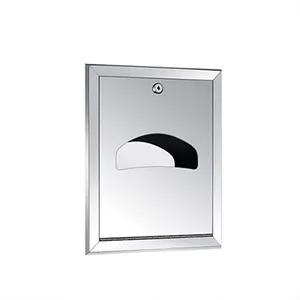 Recessed SUS304 Stainless Steel Hotel Public Washroom Folded Toilet Seat Cover Paper Holder Dispenser