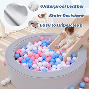 Vente en gros : Grand parc à balles en cuir facile à nettoyer pour tout-petits, pour l'intérieur et l'extérieur, avec balles en mousse souples et imperméables pour bébés - Product Image 5