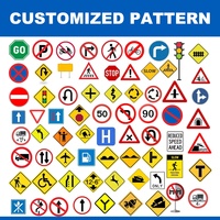 Panneau de signalisation personnalisé en métal avec flèches d'arrêt jaunes pour piétons Panneaux d'avertissement de sécurité routière