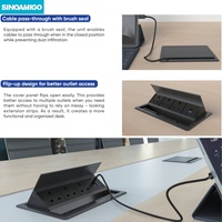 Boîte de connexion de table SINOAMIGO EU/UK/universelle avec prises intégrées escamotables et ports USB