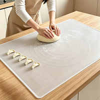 Tapis de cuisson en silicone extra épais pour étaler la pâte, avec mesures et rebords surélevés, antiadhésif, qualité alimentaire FDA LFGB