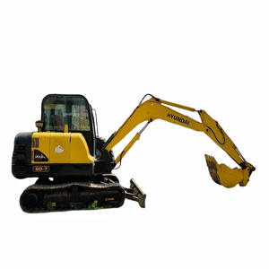 Mini-excavatrice sur chenilles Hyundai R60-7 d'occasion, 6 tonnes, moteur 40 kW, capacité de la benne 0,06-0,21 m, garantie 1 an, matériel - Product Image 1