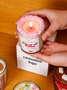 LANJO Bougie parfumée en cire de soja en forme de dessert, style crème glacée, biscuits au chocolat, avec pot en verre, personnalisable et DIY, best-seller - Product Image 2