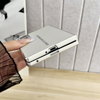 Étui de téléphone en PU avec cadre électroplaqué, design classique moderne et simple, pour Samsung Galaxy Z Fold 8 Ultra -4, avec dragonne de protection