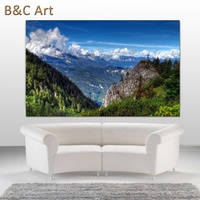 Impression UV faite sur commande d'art de mur de photo de paysage numérique de grande taille d'approvisionnement d'usine sur des feuilles acryliques