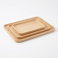 Plateau rectangulaire en bambou brun naturel et biologique, durable et écologique, pour la décoration intérieure, les tables de petit-déjeuner, les tables basses et les lits