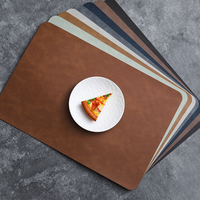 Set de table en similicuir imperméable, résistant à la chaleur, antidérapant, rectangulaire, pour table à manger