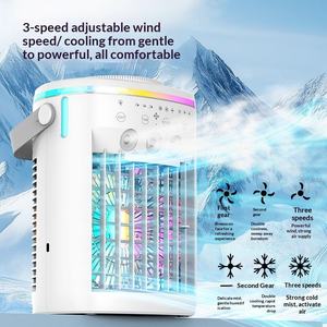 Portable Evaporative Air Cooler Humidifier USB Powered Personal Fan with RGB Light for Bedroom Office Camping - Product Image 1