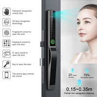 Cerradura Inteligente Digital Electrónica Tolink a Prueba de Agua con Reconocimiento Facial 3D, Huella Dactilar, Código, Wifi Tuya y Aplicación TTlock para Puerta de Aluminio