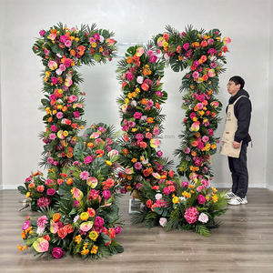 DKB - Decoración para el Pasillo de Entrada de Bodas, Arco de Flores Artificiales de Seda, Fondo para Ceremonias, Fiestas y Eventos Románticos - Product Image 1