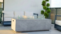 Brasero rectangulaire extérieur au propane, écologique et autoportant