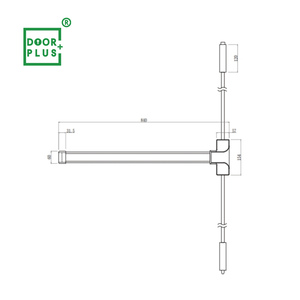 Dispositif de sortie de secours pour <span class=keywords><strong>porte</strong></span> commerciale Doorplus, <span class=keywords><strong>barre</strong></span> de poussée en acier inoxydable à verrouillage à 2 points, <span class=keywords><strong>barre</strong></span> de <span class=keywords><strong>panique</strong></span> pour <span class=keywords><strong>porte</strong></span> coupe-feu - Product Image 3