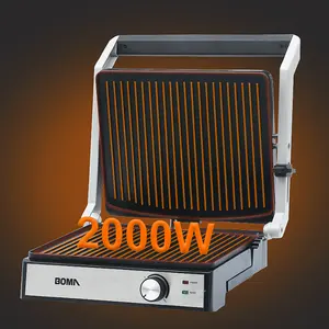 BOMA Professional Multifunktions-Grill rauchfreier elektrischer Grill Antihaft-Grill pfanne mit Thermostat-Innen grill