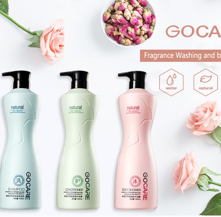 Новые продукты для ухода за волосами из трех частей натуральный органический шампунь, кондиционер, мытье тела 1000 мл