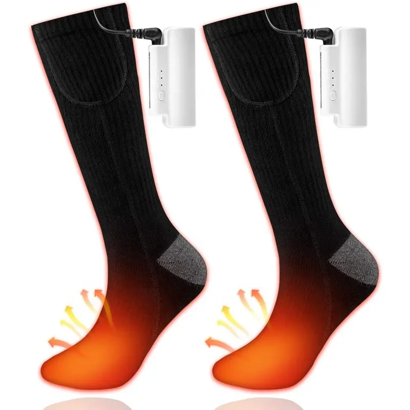 Wholesale Winter Warm Heated Socks Rechargeable Battery Knee High Thermal Electric Socks