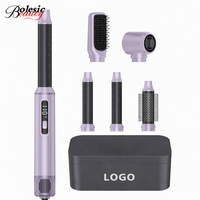 Brosse coiffante ionique 5-en-1 à air chaud 1000W avec écran LED, peigne boucleur pour usage professionnel en salon, commande en gros, OEM