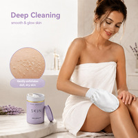 Gant exfoliant neuf en tissu mélange de soie et de viscose pour une exfoliation profonde et l'élimination des peaux mortes