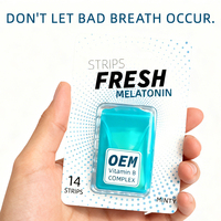 Bandes buccales Greenpie à la menthe fraîche et aux vitamines B, format poche, pour l'hygiène bucco-dentaire, avec mélatonine