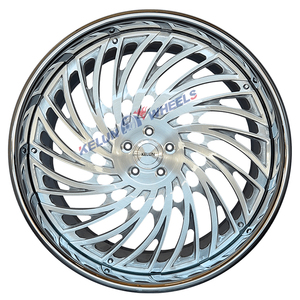 Jantes Chrome NOUVEAU Style 24 Pouces Concaves Forgées Rucci Argent Brossé au Centre - Product Image 6