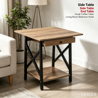 Table d'appoint contemporaine simple carrée double coin mini en pierre pour salon appartement, mobilier de thé et de café, vente en gros