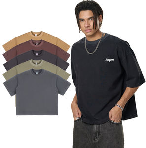 T-shirt Oversize da Uomo di Alta Qualità con Lavaggio Acido, Popolare Maglietta Vintage in Cotone Corta - Product Image 1