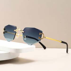 Gafas de Sol Cuadradas con Lentes de Corte Personalizadas con Logotipo, Moda 2025 para Hombre y Mujer, Protección UV400, Tonos Degradados, Sin Montura, Poligonales - Product Image 1