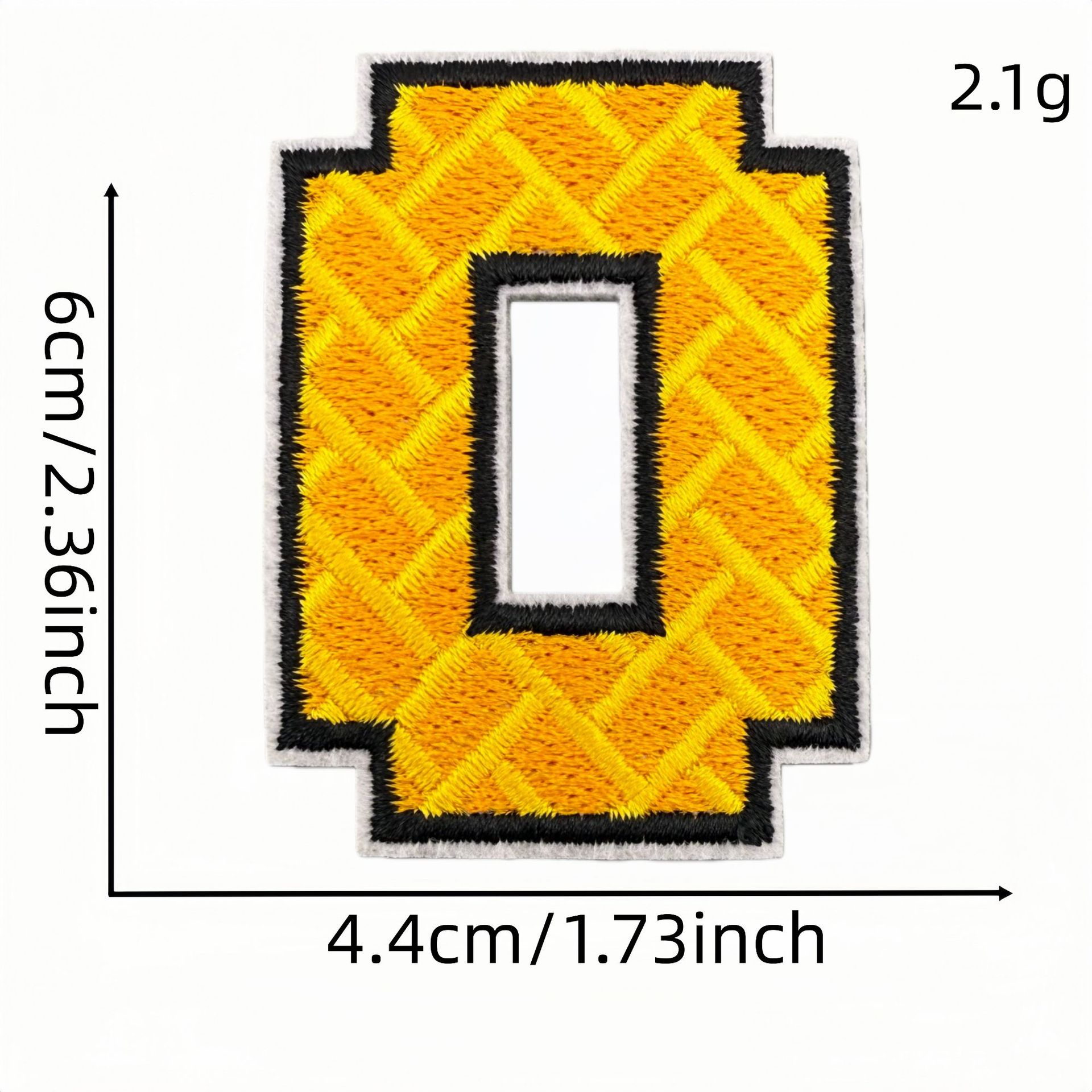 Autocollant en tissu lettre anglaise o