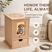 Grosir Urn Hewan Peliharaan Kayu Modern Mewah Ramah Lingkungan Tahan Lama dengan Bingkai Foto Magnetik dan Laci Penyimpanan untuk Abu Anjing Kucing Langsung dari Pabrik OEM