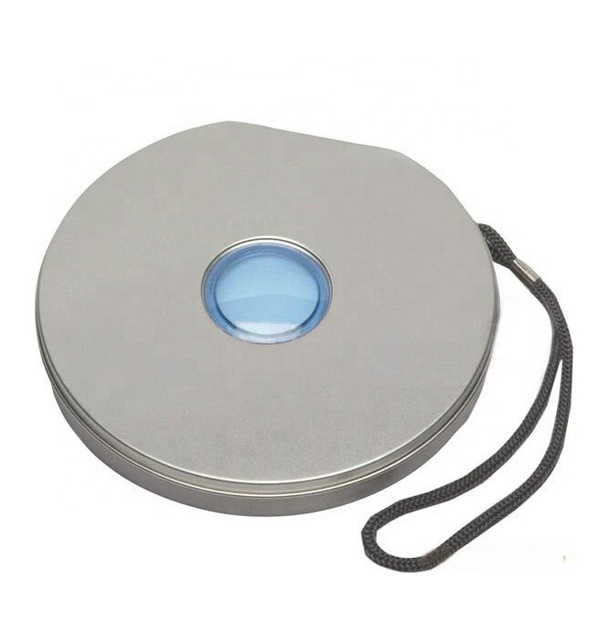 Silver Frosted Tinplate CD DVD Tin Case with Window & String Holds up to 10 Discs for Storage & Protection