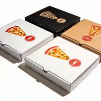 Boîte à pizza en carton ondulé rigide de qualité alimentaire, avec logo imprimé, motif personnalisé, revêtement UV, imperméable, taille personnalisable, design personnalisé