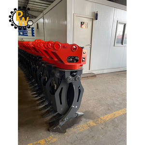 360 °   Grappin rotatif hydraulique à couple élevé pour la préhension de pierres avec doubles mâchoires fixes en acier pour excavatrice CAT de 12 à 16 tonnes - Product Image 5