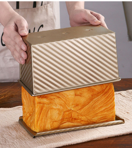 Caja antiadherente para hornear <span class=keywords><strong>pan</strong></span> tostado de acero al carbono, caja negra para hornear <span class=keywords><strong>pan</strong></span> con tapa - Product Image 6