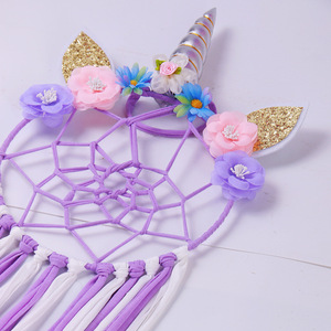Nouvel Organisateur de Pinces à Cheveux Licorne à Pompons <span class=keywords><strong>Attrape</strong></span>-rêves Décoration Chambre <span class=keywords><strong>Enfant</strong></span> Support pour Accessoires Cheveux Vente en Gros 0-24 - Product Image 2
