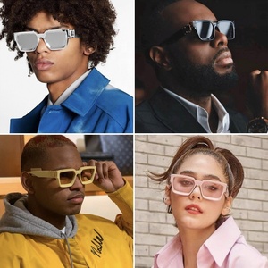 Gafas de Sol Personalizadas con Logotipo de Gato Gangster, Protección UV400, Modelo Millionaire, Negras Cuadradas, Blancas Carey, para Hombre y Mujer - Product Image 2