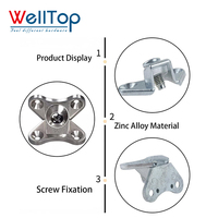 WELLTOP Offre Spéciale accessoires de meubles connecteur d'angle papillon en plastique en forme de L supports métalliques à angle droit pour armoire en bois