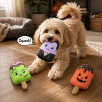 Famipet Fabricant Grossiste Nouveau Jouet pour Chien en Peluche Doux et Froissé, Design Sucette Glacée Thème Halloween, avec Sonnette