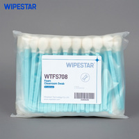 Écouvillons en mousse pour salle blanche WIPESTAR 50 pièces/sacs FS708, bâtonnets à embout en polyuréthane pour l'assemblage de la microélectronique et l'élimination de la poussière ISO13485