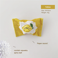 Jouet pour chien en peluche durable, motif fruits, forme bonbon coréen mignon, avec compartiment pour friandises, balle à picots couineuse pour usage intérieur
