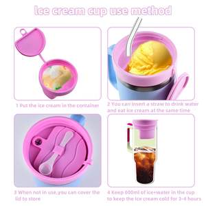 Contenants à crème glacée pour moule à glace Stanley Cup, moules à crème glacée en silicone réutilisables, plateau compatible avec le gobelet Stanley 40 oz - Product Image 2