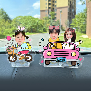Wholesale Custom Creative Acrylic Transparent Animal Cartoon Pattern Souvenir Shaking Head <b>Ornaments</b> <b>Car</b> Solar Swing DIY Crafts - Product Image 3