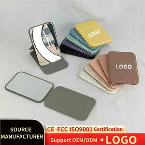<span class=keywords><strong>Specchio</strong></span> per il Trucco Portatile Pieghevole in Pelle di Alta Qualità, Specchietto Tascabile con Possibilità di Logo Personalizzato - Product Image 1