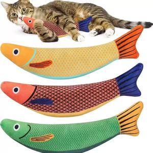Suministros de movimiento interactivo para mascotas, juguetes para mascotas, peces, juguetes interactivos duraderos suaves para gatos, juguete para masticar hierba gatera en forma de pez - Product Image 3