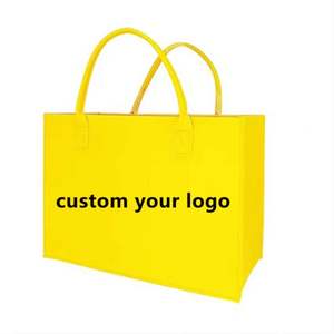 Sac en feutre jaune de grande taille, pliable, lavable, léger, de qualité supérieure, pour femmes, avec poignée - Product Image 1