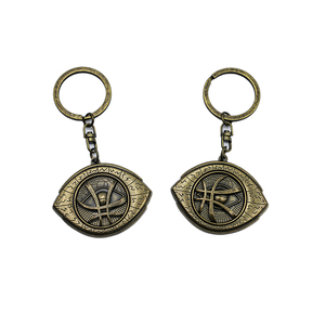 Metallic Vintage Antique Brass Mini Weapons Keychain Meteor Hammer <b>Key</b> Chain Moving Eye Keychain - Product Image 3