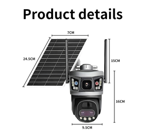 Cámara de Seguridad CCTV Inalámbrica <span class=keywords><strong>V380</strong></span> <span class=keywords><strong>Pro</strong></span> 6MP 4G con Energía Solar, 3K, Tres Lentes, IP PTZ, con Visión Nocturna, Sirena y Micrófono Integrados - Product Image 5