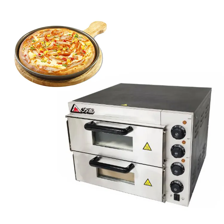 Horno eléctrico de pizza de 2 cubiertas, fabricante de China, oem, personalizado, comercial, de acero inoxidable, para restaurante