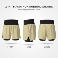 Pantalones Cortos Deportivos Personalizados para Hombre y Mujer, 2 en 1, Transpirables, Elásticos en 4 Direcciones, Antideslizantes, para Maratón y Carreras